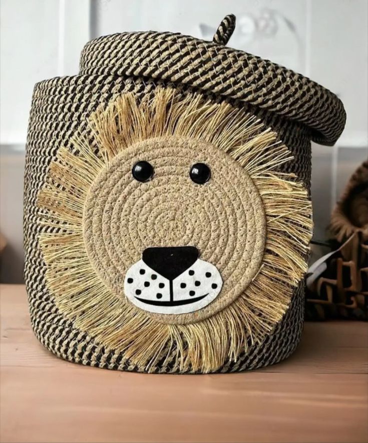 KIDS LION BASKET 🧺_ cotton storage basket,25x25cm(10”x10”)