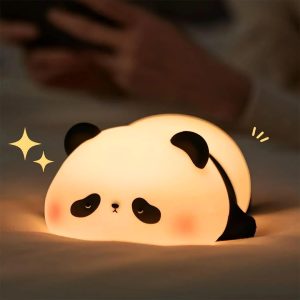 EH Cute Panda Night Light for Kids – Soft Silicone LED Bedside Lamp.