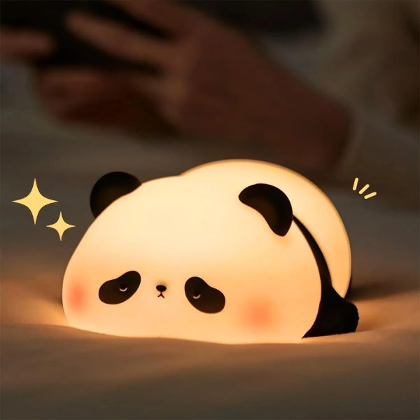 EH Cute Panda Night Light for Kids – Soft Silicone LED Bedside Lamp.